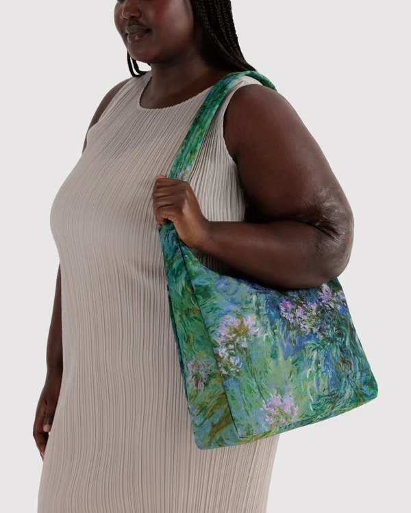 Nylon Shoulder Bag - Agapanthus Claude Monet - Material: heavyweight-nylon