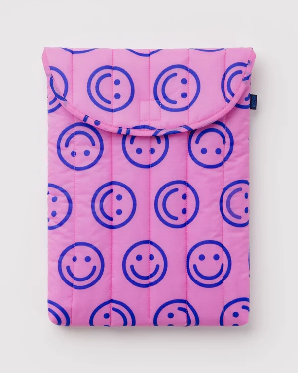 Puffy Laptop Sleeve 16" - Pop Pink Happy - Size: OS
