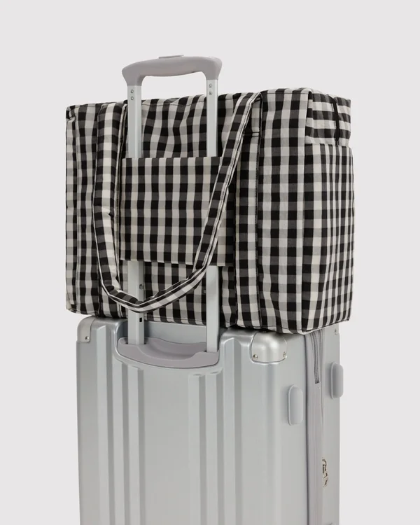 Small Cloud Carry-On - Black And Cream Gingham - Size: OS