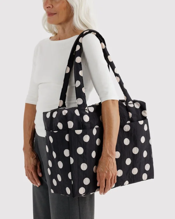 Small Cloud Carry-On - Black And Cream Polka Dot - Size: OS