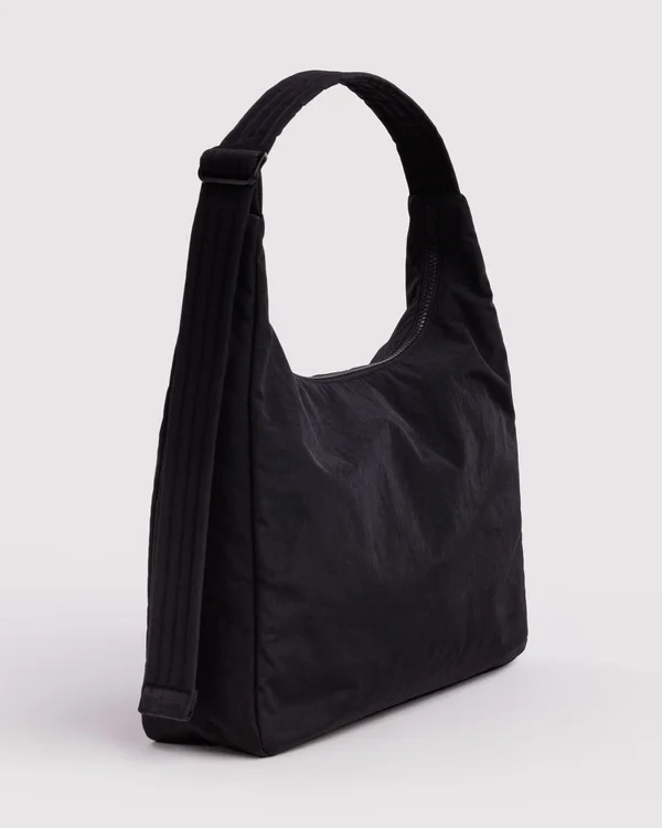 Nylon Shoulder Bag - Black - Size: OS
