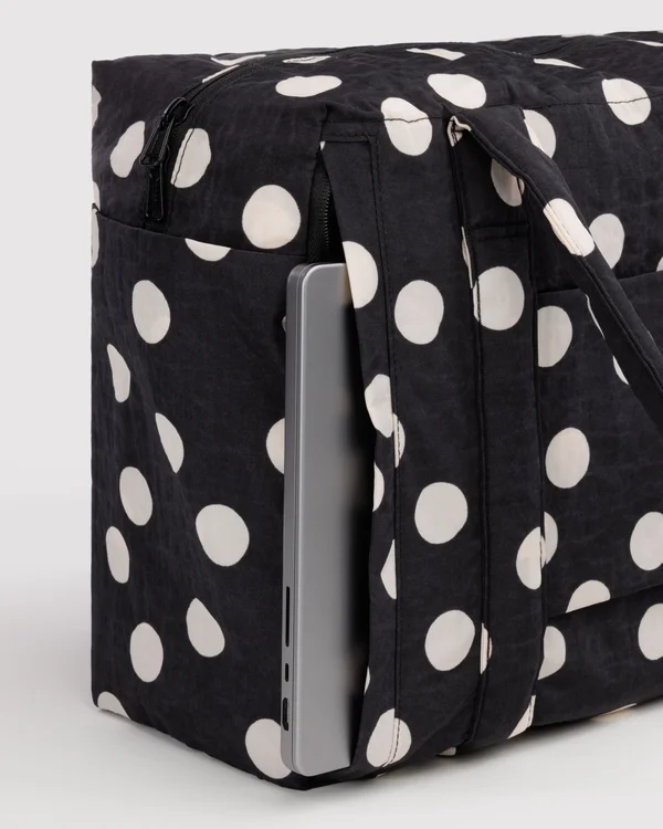 Small Cloud Carry-On - Black And Cream Polka Dot - Size: OS