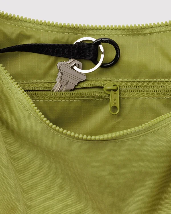Medium Nylon Crescent Bag - Chartreuse