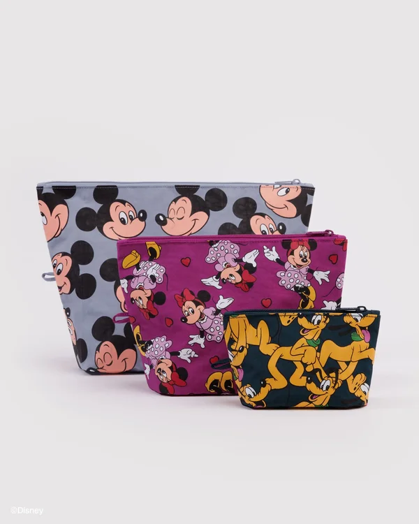 Go Pouch Set - Mickey, Minnie & Pluto - Material: heavyweight-nylon