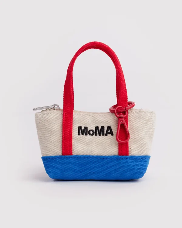 Moma Tote Charm - Red/ Blue - Material: Canvas