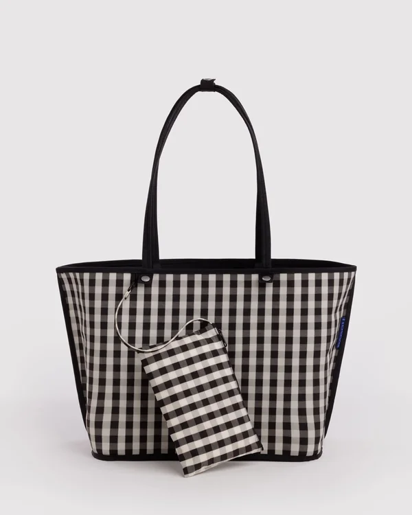 Large Nylon Reversible Tote - Black Mix - Material: heavyweight-nylon